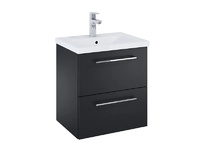 MDF шкаф за баня с мивка Unik Roma Compact Matt Black 50см