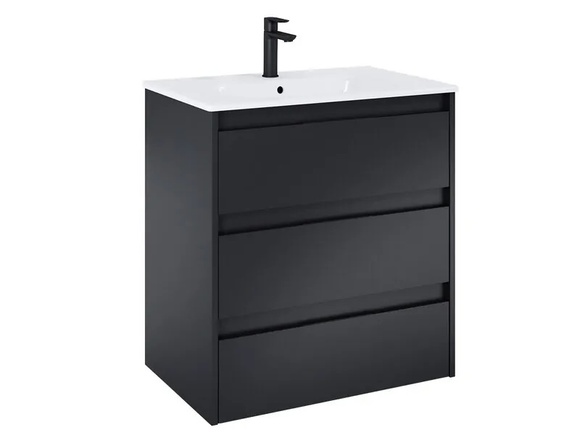 Стилен шкаф за баня Unik Black Matt 70.5см