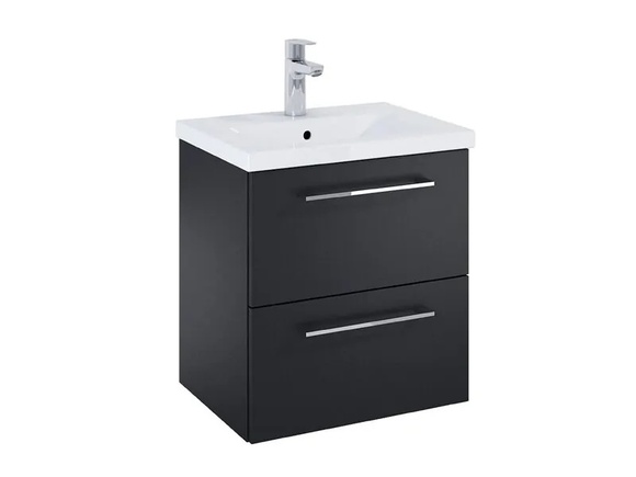 MDF шкаф за баня с мивка Unik Roma Compact Matt Black 50см