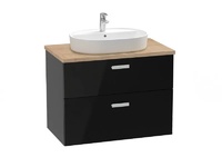 MDF шкаф за баня Victoria Pro Glossy Black 80см