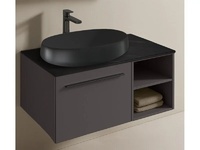 MDF шкаф за баня с мивка Goccia Grigio Lava