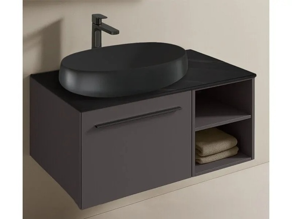MDF шкаф за баня с мивка Goccia Grigio Lava
